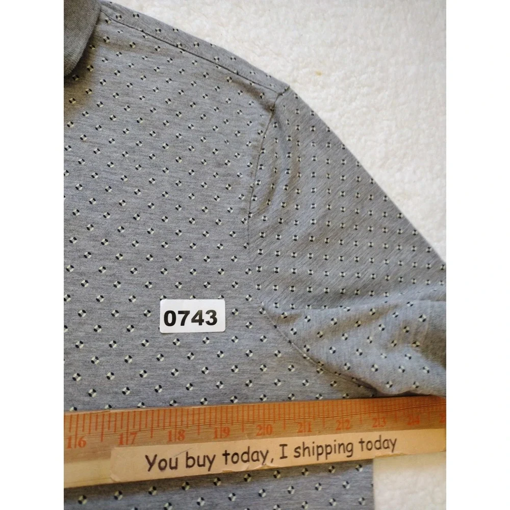 Banana Republic Polo Shirt Men's XL Gray‎ Luxury Touch Standard Fit Short Sleeve